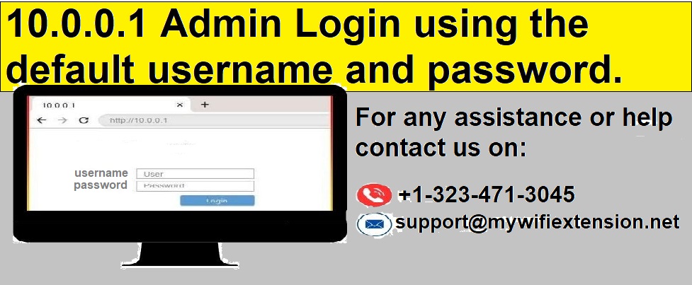 You are currently viewing 10.0.0.1 Admin Login using the default username and password.